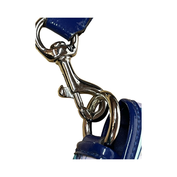 EUC Coach Kyra Daisy Scarf Signature Nylon Crossbody Messenger Blue Purple/COA - Picture 8 of 11